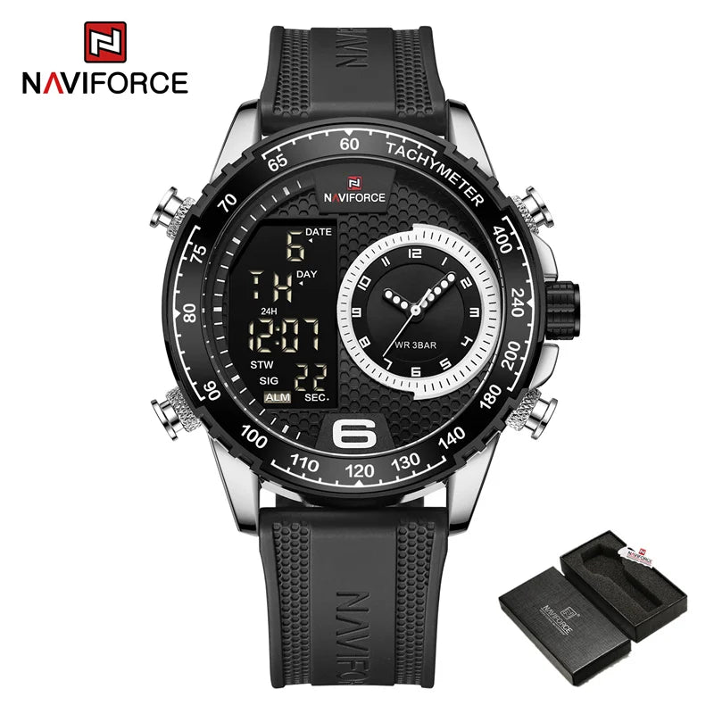 NAVIFORCE Relógio de Moda Masculino Digital Dual Time