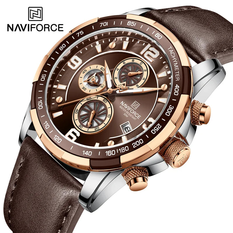 NAVIFORCE Relógios Masculinos Cronógrafo de Luxo