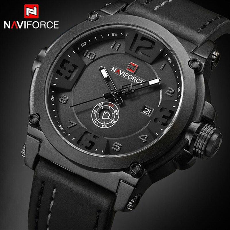 Relógio Masculino NAVIFORCE Militar De Quartzo Analógico Esportivo Com Pulseira De Couro